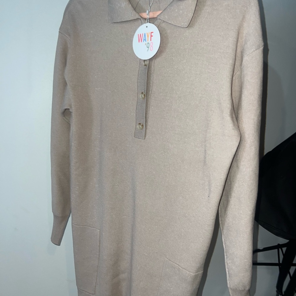 WAYF Women's Tan Sweater romper